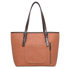 Wrangler Aztec Embossed Fray Denim Tote Bag - Montana West World