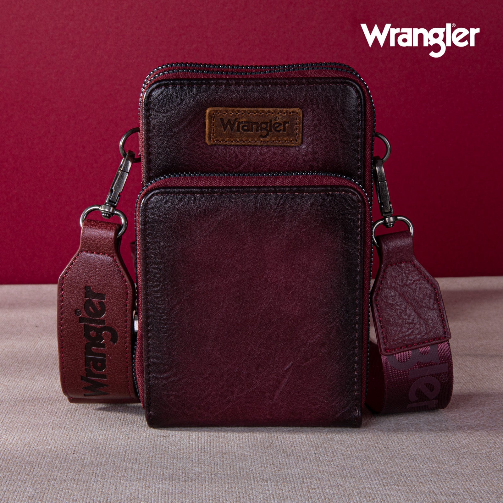Wrangler Crossbody Cell Phone Purse 3 Zippered Compartment with Coin Pouch - Montana West World