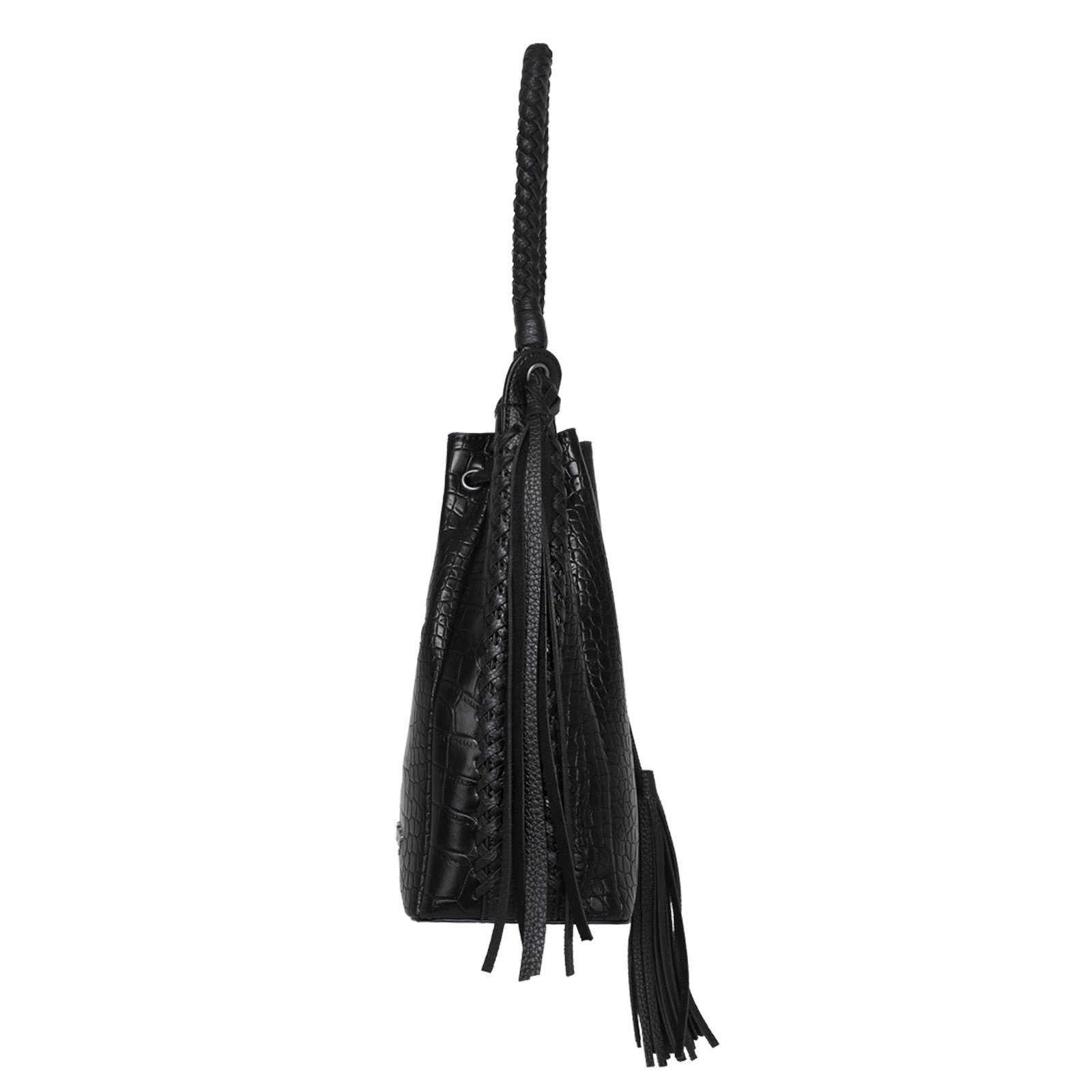 Montanta Embossed Leather Hobo Handbag