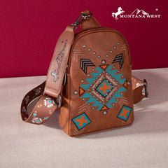 Montana West Embroidered Aztec Collection Sling Bag - Montana West World