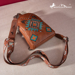 Montana West Embroidered Aztec Collection Sling Bag - Montana West World