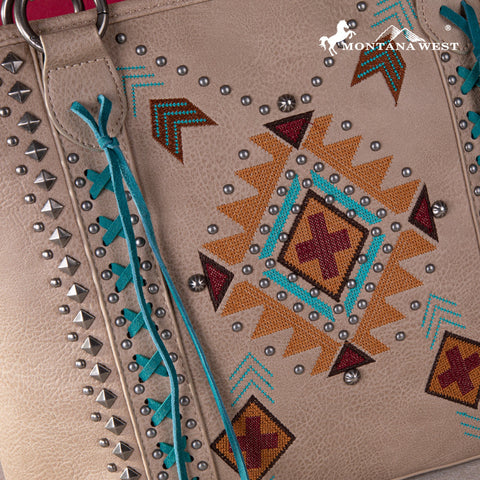 Montana West Embroidered Aztec Collection Concealed Carry Tote - Montana West World