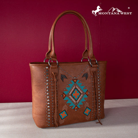 Montana West Embroidered Aztec Collection Concealed Carry Tote - Montana West World