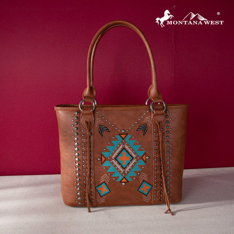 Montana West Embroidered Aztec Collection Concealed Carry Tote - Montana West World