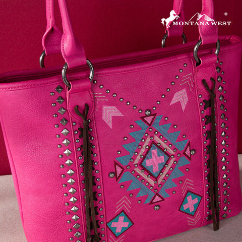 Montana West Embroidered Aztec Collection Concealed Carry Tote - Montana West World