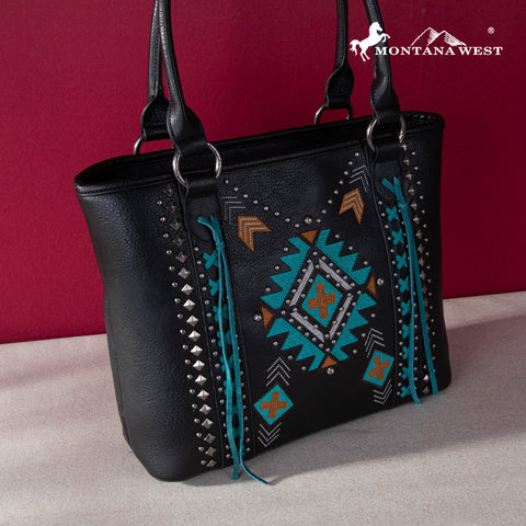 Montana West Embroidered Aztec Collection Concealed Carry Tote - Montana West World