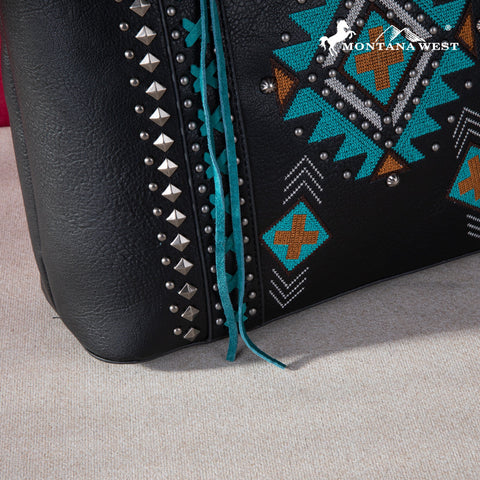 Montana West Embroidered Aztec Collection Concealed Carry Tote - Montana West World