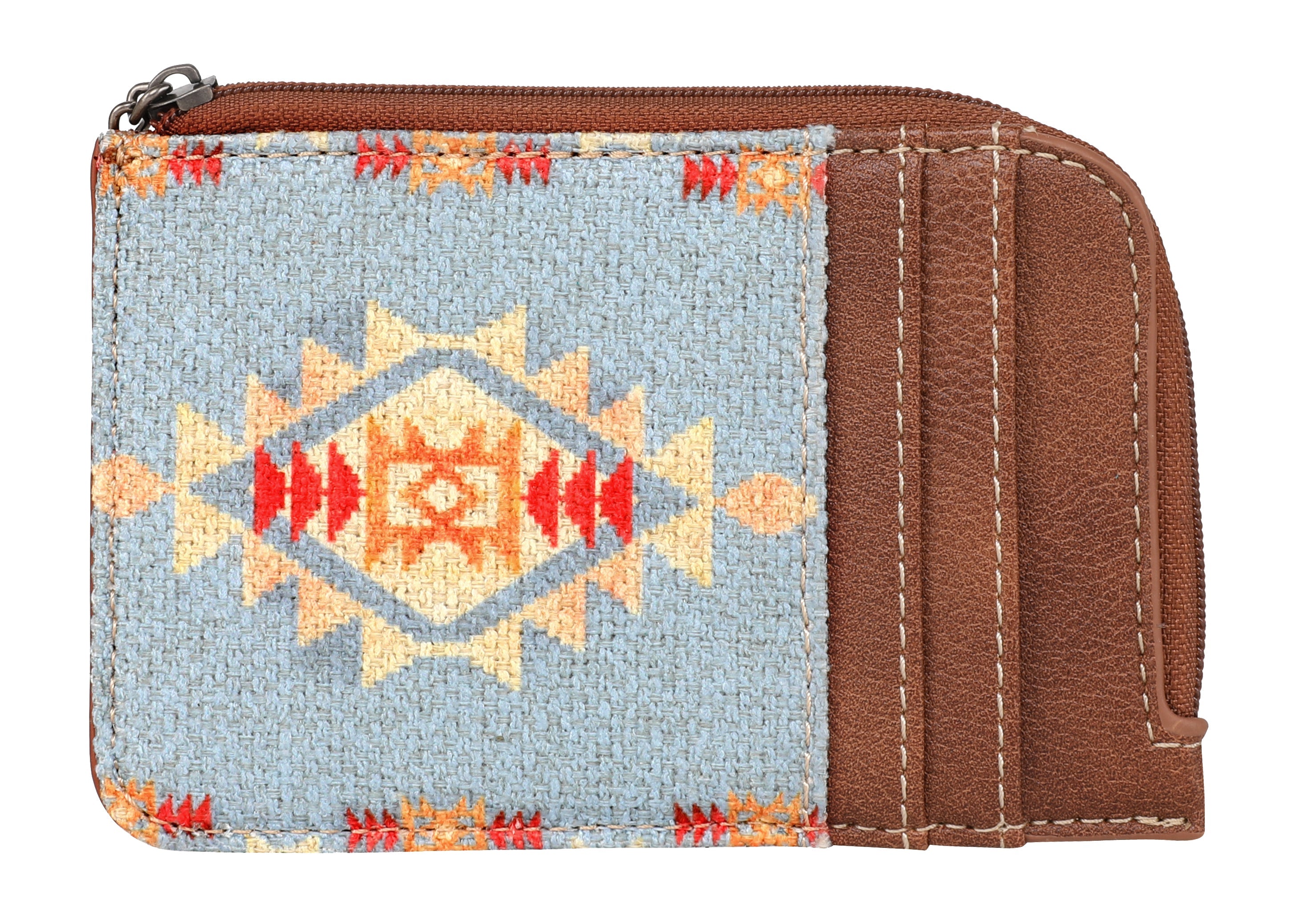 2024 New Wrangler Aztec Southwestern Pattern Canvas Wallet with Wristlet Strap Coffee