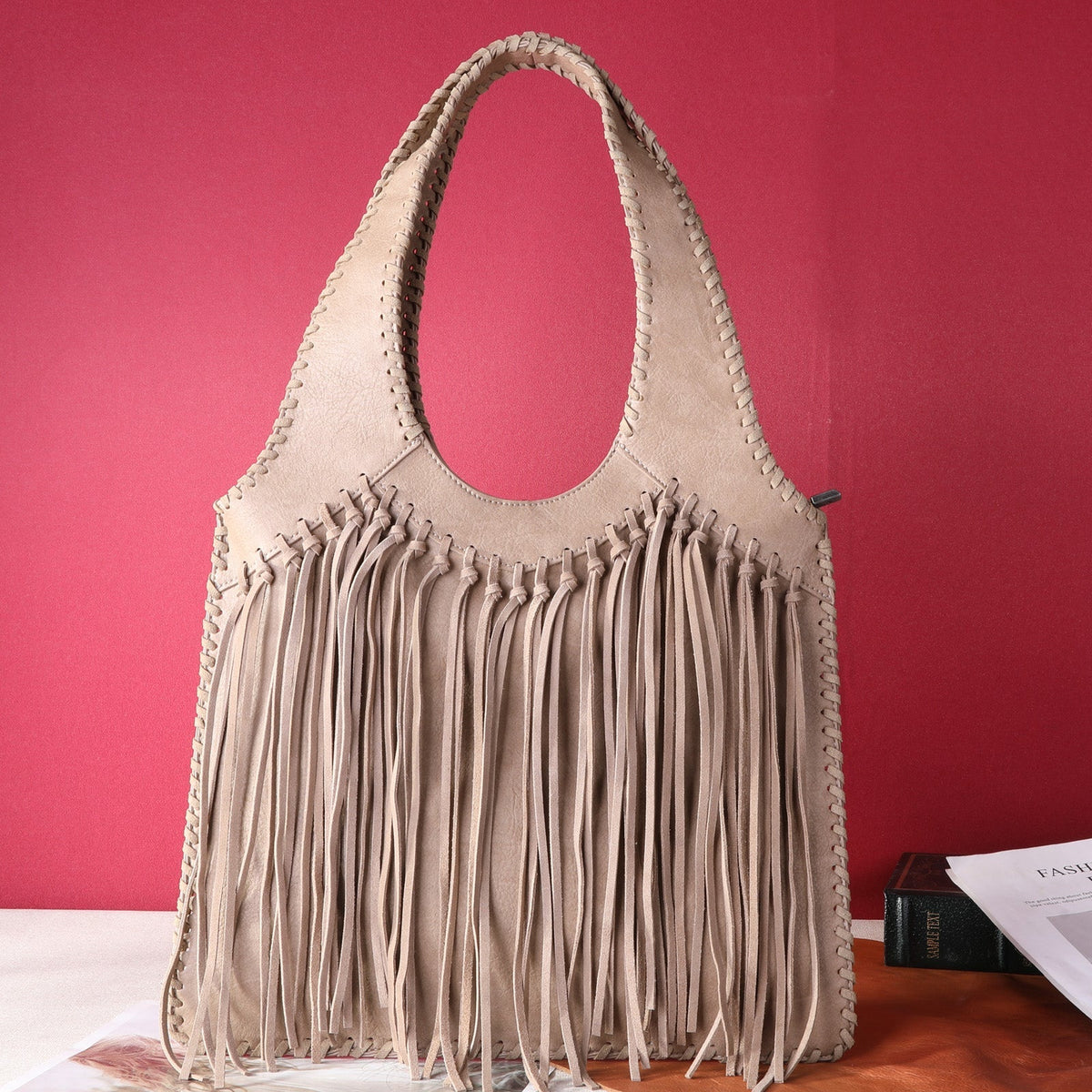 Trinity Ranch Hand-Tie Fringe Concealed Carry Hobo Shoulder Bag - Montana West World