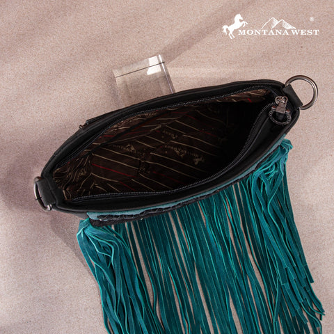 Montana West Hair-on Fringe Collection Crossbody Bag - Montana West World