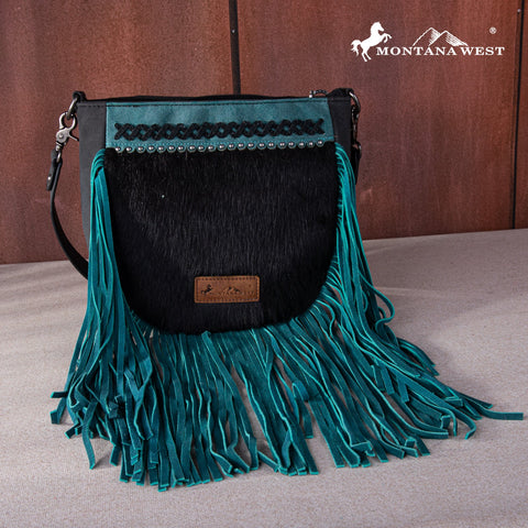 Montana West Hair-on Fringe Collection Crossbody Bag - Montana West World