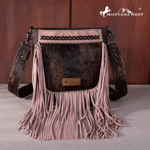 Montana West Hair-on Fringe Collection Crossbody Bag - Montana West World