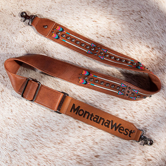 Montana West Western Brown Embroidered Arrow Crossbody Strap - Montana West World