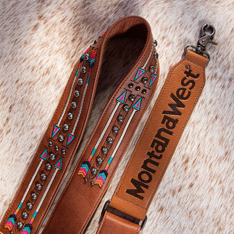 Montana West Western Brown Embroidered Arrow Crossbody Strap - Montana West World