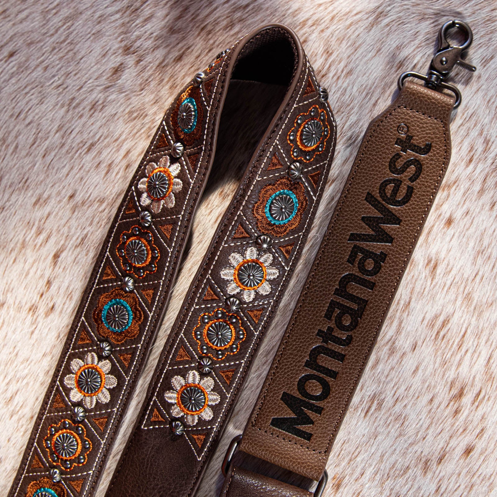 Montana West Western Coffee Embroidered Crossbody Strap - Montana West World