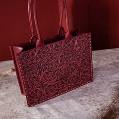 Montana West Vintage Floral Tooled Carry-All Tote - Montana West World