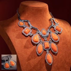 Rustic Couture Jewelry Sets Bohemian Pendant Necklace Earrings - Montana West World