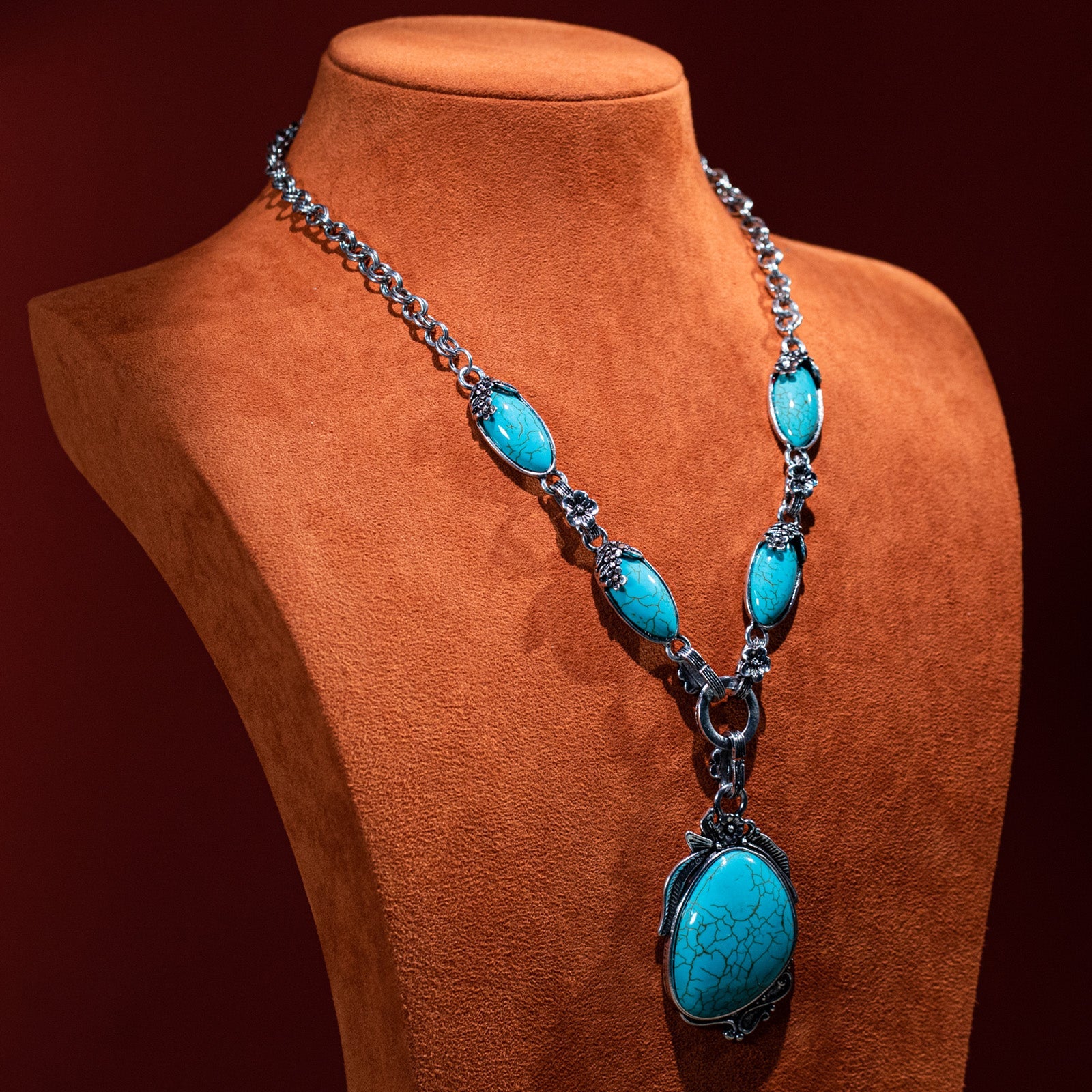 Rustic Couture Turquoise Concho Statement Necklace - Montana West World