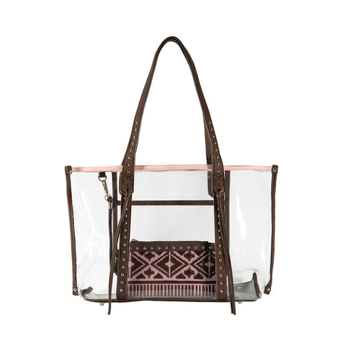 Montana West Aztec PVC Embossed Clear Tote Bag - Montana West World