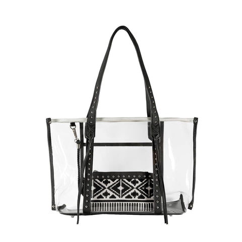 Montana West Aztec PVC Embossed Clear Tote Bag - Montana West World