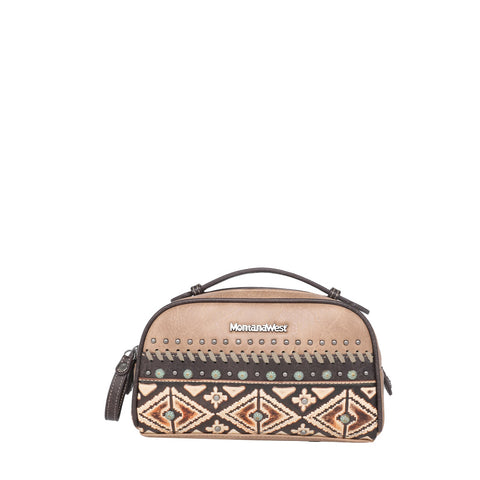 Montana West Aztec Tooled Studs Travel Pouch - Montana West World