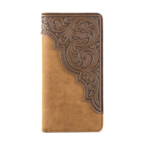 Montana West Embossed Floral Men's Bifold Long Wallet - Montana West World