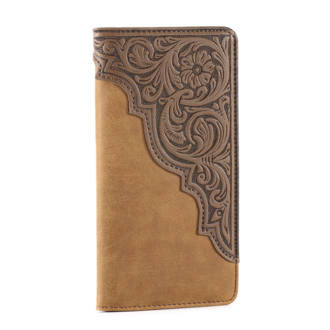 Montana West Embossed Floral Men's Bifold Long Wallet - Montana West World