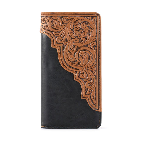 Montana West Embossed Floral Men's Bifold Long Wallet - Montana West World