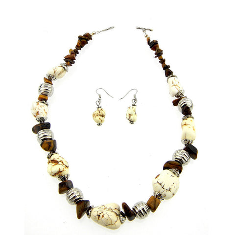 Montana West Brown Beads Short Necklace Set - Montana West World